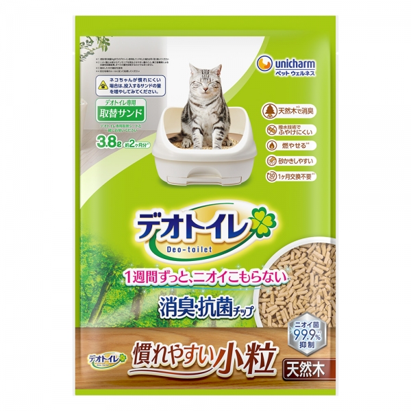 デオトイレ消臭・抗菌チップ 慣れやすい小粒 3.8L