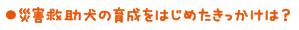 災害救助犬の育成をはじめたきっかけは？