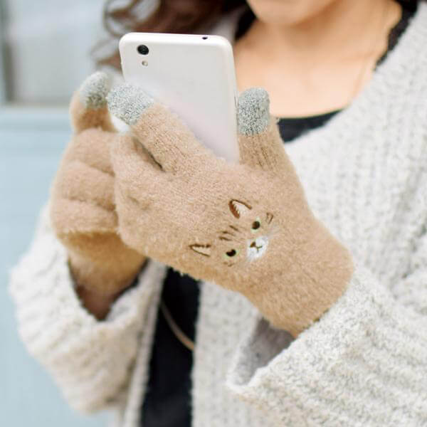 スマホ手袋　猫