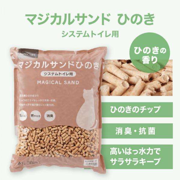 システムトイレ用スターターセット 【マジカルサンドひのき】固まらない木粉タイプ
