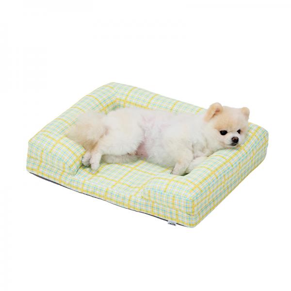 ★洗える  あごのせソファベッド SS・イエローチェック・モデル体重3.2kg