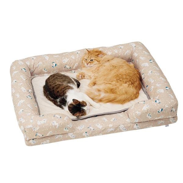 ★洗える  あごのせソファベッド Mサイズ(モデル：それぞれ4㎏・4.3㎏)※ぬくぬくマットセット