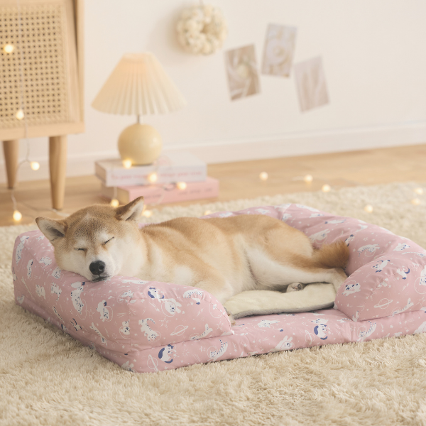 ★洗える  あごのせソファベッド S・ぬくぬくマットセット / ピンク