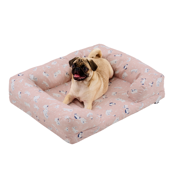 ★洗える  あごのせソファベッド Sサイズ(モデル：パグ7㎏)