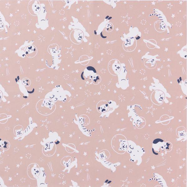 ★抜け毛が刺さりにくいノンキルトマルチカバー ピンク/描かれているわんにゃんイラストデータ。こちらのデザインが総柄でリピートされています。