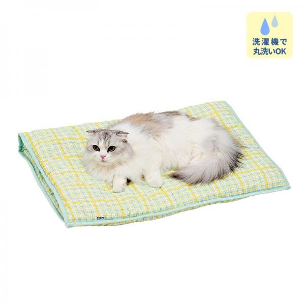 ★洗える　ふわふわトンネルお布団 イエローチェック／マットのようにして使えます。