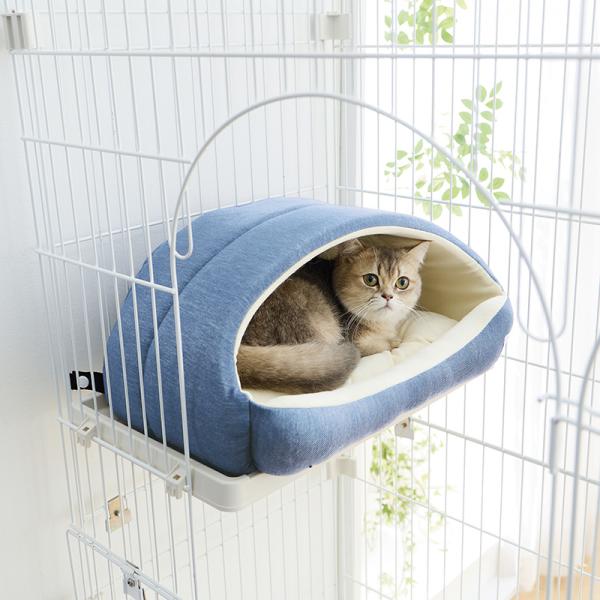 Ｓｉｐｐｏｌｅ　ケージ用 かまくらベッド サックス／モデル体重：2.7kg