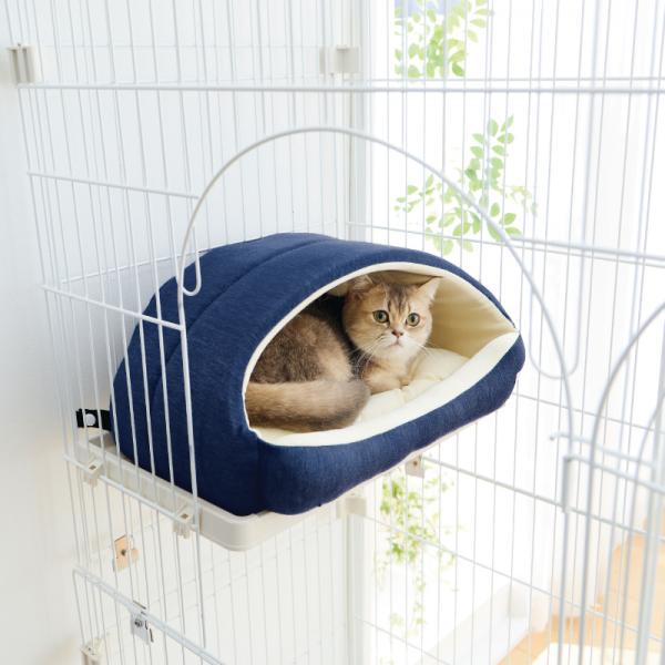 Ｓｉｐｐｏｌｅ　ケージ用 かまくらベッド インディゴ／モデル体重：2.7kg