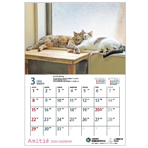 アミティエカレンダー２０２６ 3月