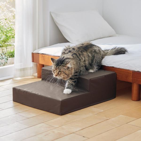 シニアにやさしい広々ステップ 防水ブラウン・2段タイプ