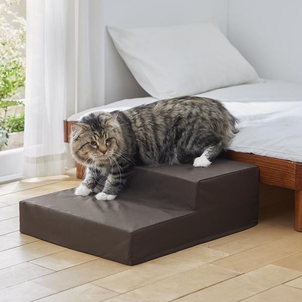 シニアにやさしい広々ステップ 防水ブラウン・2段タイプ