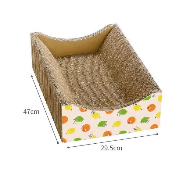 くつろげる爪とぎベッド すっぽり入れるちょうどいい深さ。