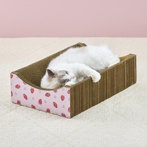 【募金付き】くつろげる爪とぎベッド 新柄登場！（フルーツ）