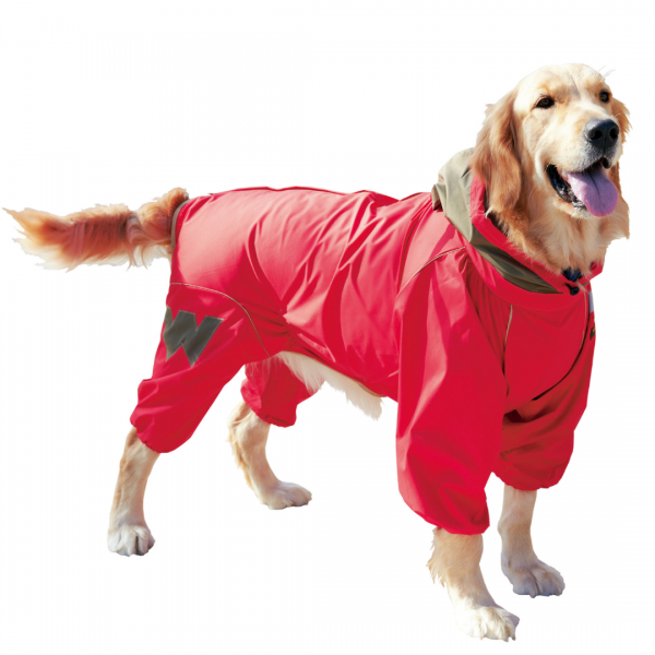 【ウォームハートカンパニー】ＪコートＢレインコート （超撥水犬用レインコート） ポピーレッド