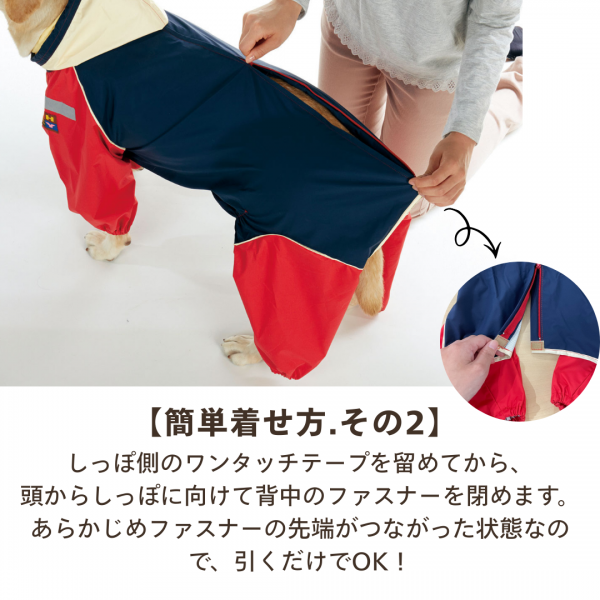 【ウォームハートカンパニー】ＪコートＢレインコート （超撥水犬用レインコート） 