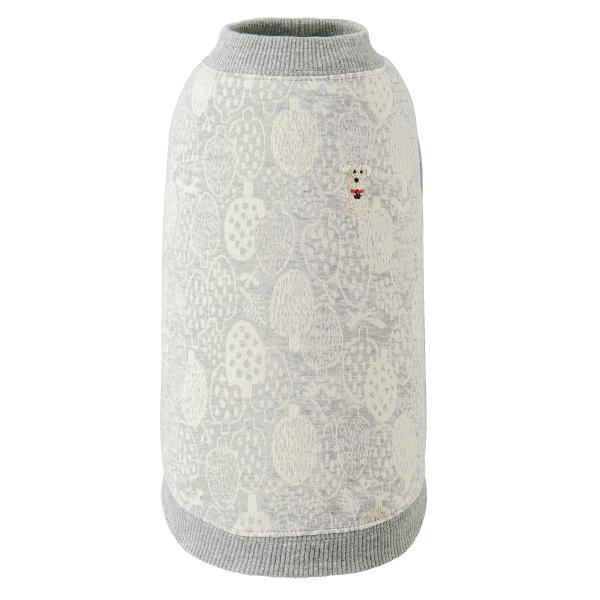 【WHCY（ウォームハートカンパニー）】フォレストプルオーバー グレー/ ワンポイントのわんこの刺しゅうがおしゃれ