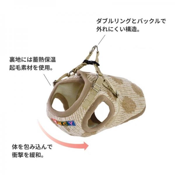 【ＷＨＣＹ（ウォームハートカンパニー）】ロングハーネスベスト水玉 ベージュ