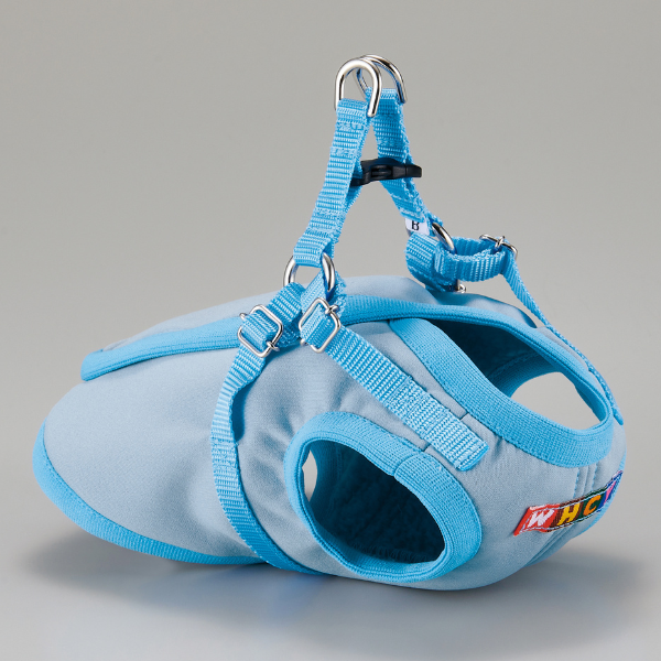 【WHCY（ウォームハートカンパニー）】ロングハーネスベスト サックスブルー