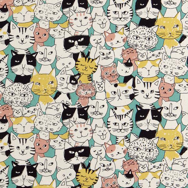 ハンドルベスト　ねこいっぱい柄 ミント