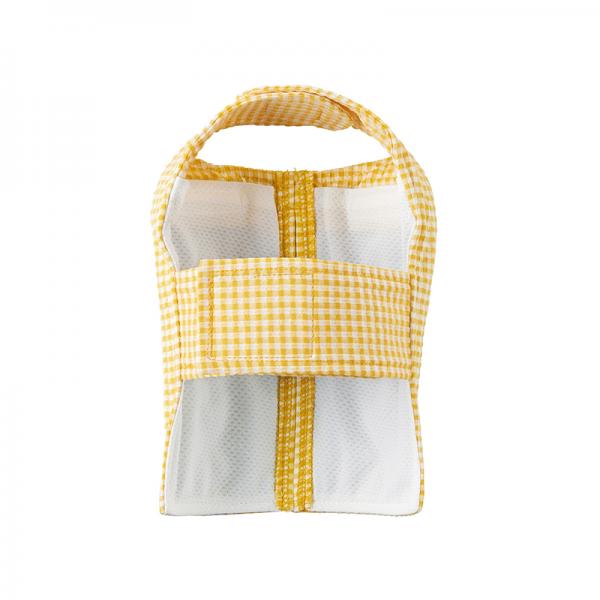 【犬と生活】クールベストギンガム イエロー／腹側