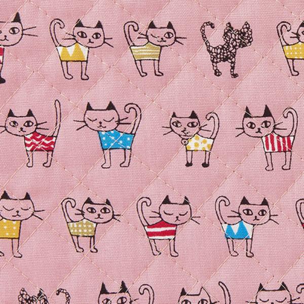 ハンドルベスト　キルトねこ ピンク／ふわふわキルト生地に猫の顔がいっぱい！