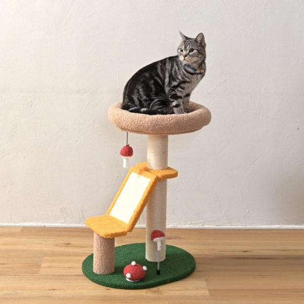 キャットツリー　きのこ（高さ68cm　据え置き型　子猫） 