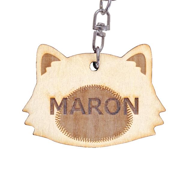 うちの猫 木製チャーム リボンキーホルダー ロングポインテッド