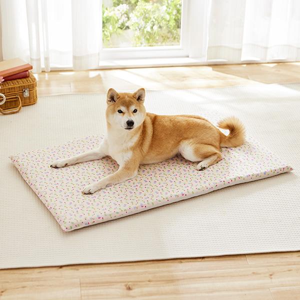 眠る時間が増えてきた子の高反発マット Mサイズ（本体＋専用カバー・花柄ピンク）