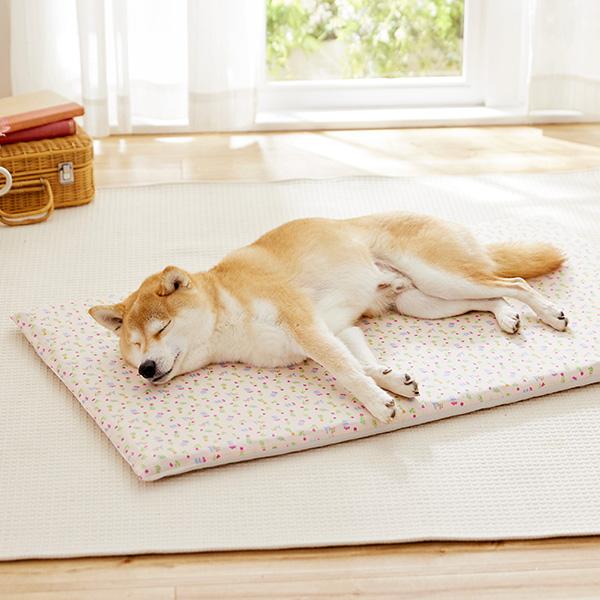 眠る時間が増えてきた子の高反発マット Mサイズ（本体＋専用カバー・花柄ピンク）