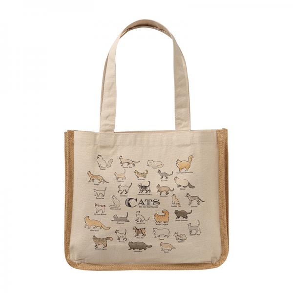 猫図鑑　ジュートキャンバスバッグ 