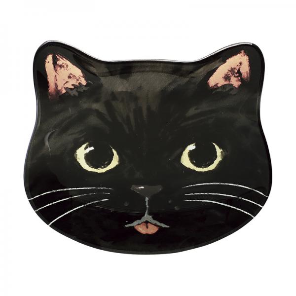 ガラスミニプレート　キャット クロ