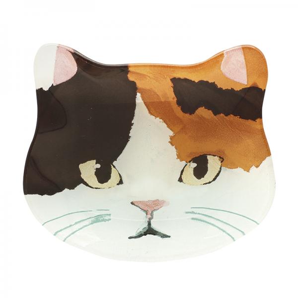 ガラスミニプレート　キャット ミケ