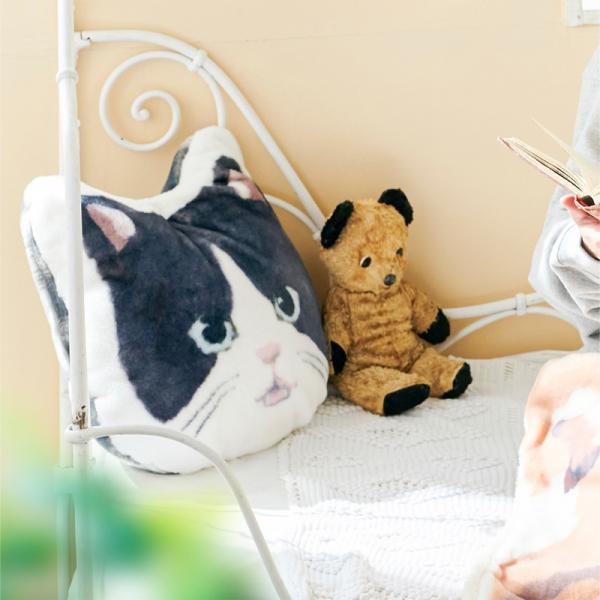 クッション　ふんわりアニマルフェイス　猫 