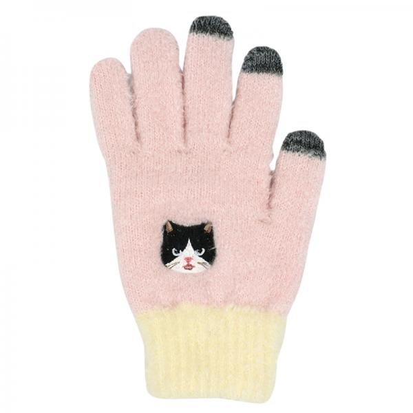スマホ手袋　猫 ハチワレ