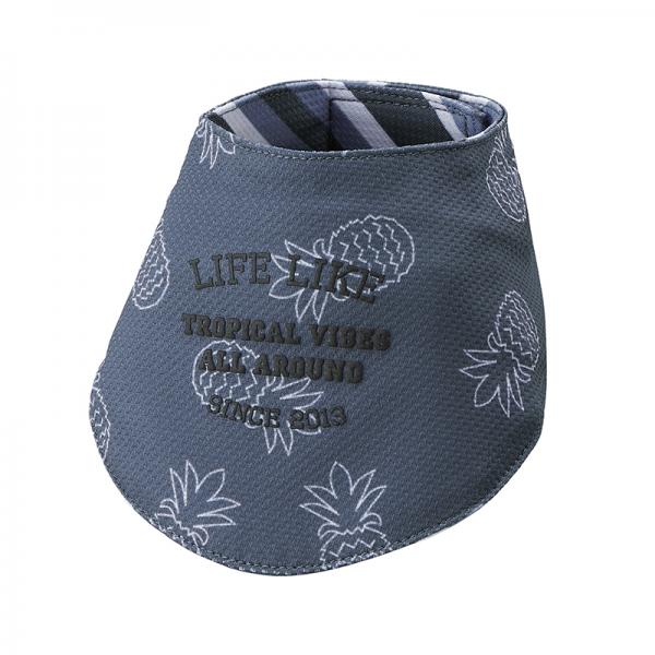 【LIFE　LIKE（ライフライク）】サマーステッチプリントバンダナ ブルーグレー（表）