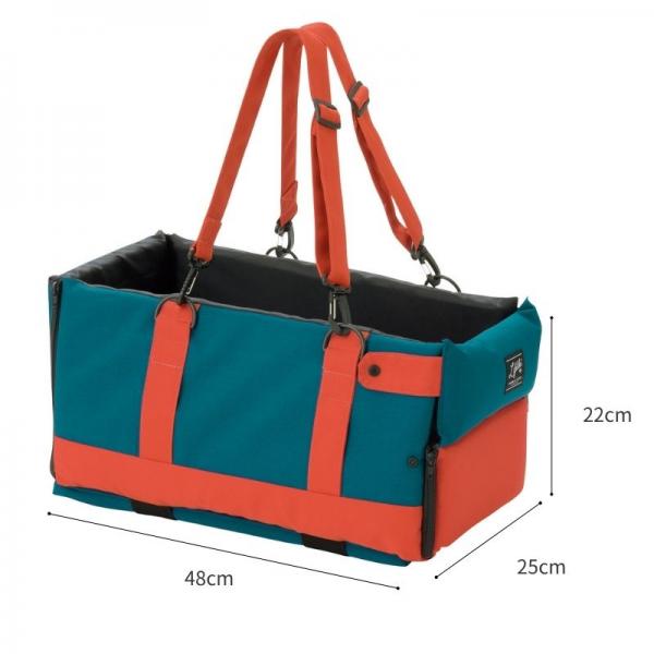 ドライブキャリーベッド ターコイズブルー/汚れにくいはっ水生地を使用。/側面にポケット（１ヶ所）付き。/取り外しできるクッション中敷き付き/飛び出し防止リード付き。