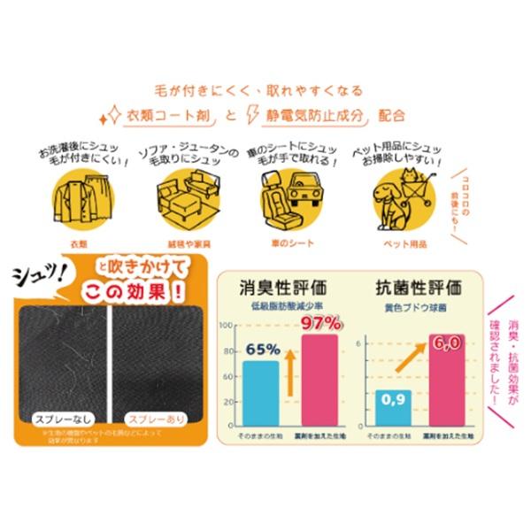 毛が付きにくく，取れやすくなるスプレー 