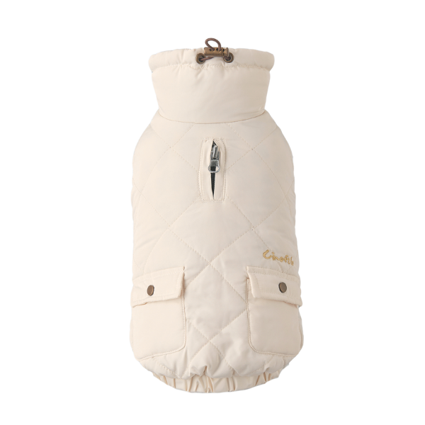 【Cinofilo（チノフィロ）】はっ水中綿キルトハイネック サンドベージュ