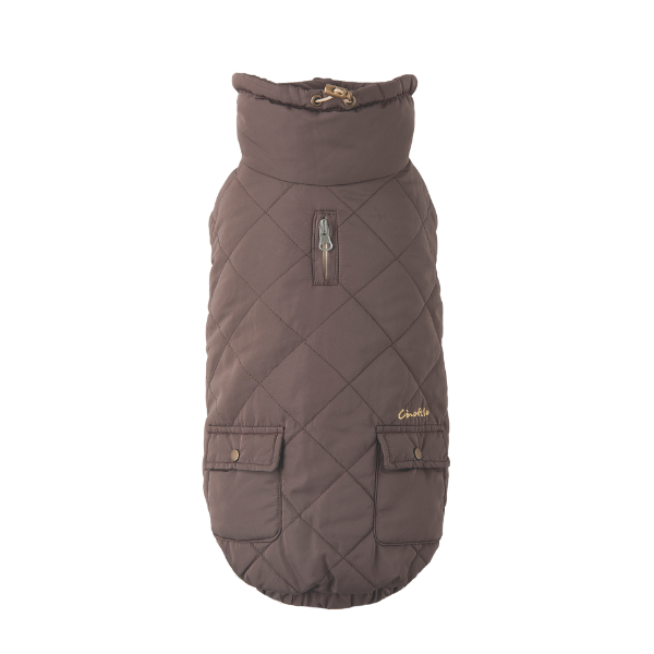 【Cinofilo（チノフィロ）】はっ水中綿キルトハイネック ダークチョコ