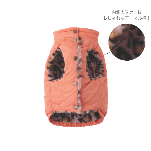 【Cinofilo（チノフィロ）】はっ水中綿キルトハイネック コーラルピンク