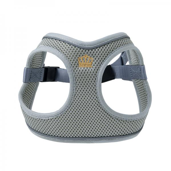 【Cinofilo（チノフィロ）】王冠ゴールド刺繍ハーネス グレー