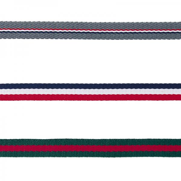 【Cinofilo（チノフィロ）】ストライプゴールド刺繍リード 上段：グレー/中段：フランス/下段：グリーン