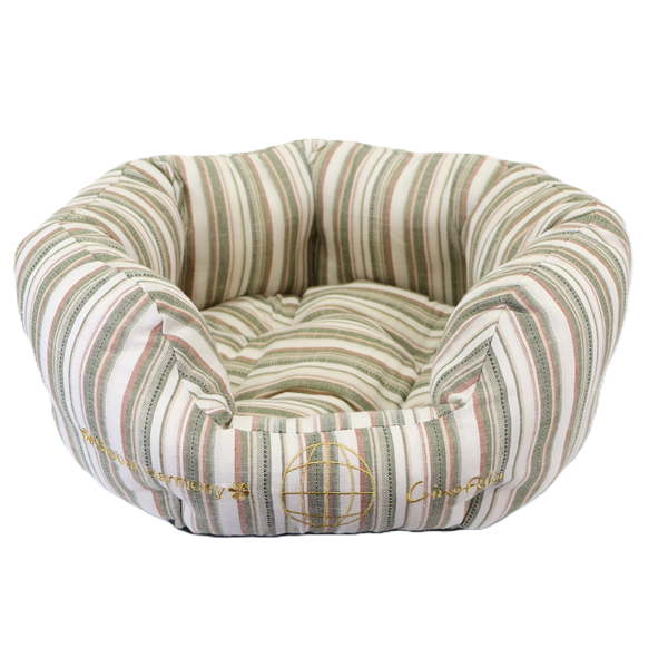 ＣＯＯＬストライプカドラーベッド カーキ