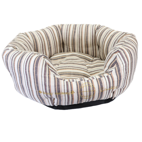 ＣＯＯＬストライプカドラーベッド ブラウン