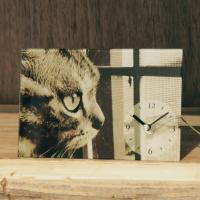 ガラスアートデスククロック