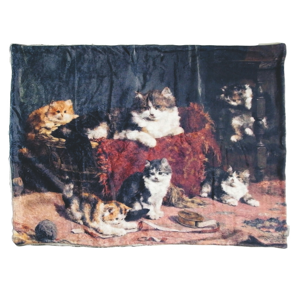 フランネル ボアブランケット猫 ファミリー