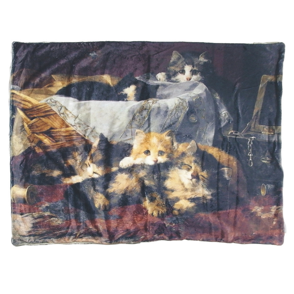 フランネル ボアブランケット猫 ナップ