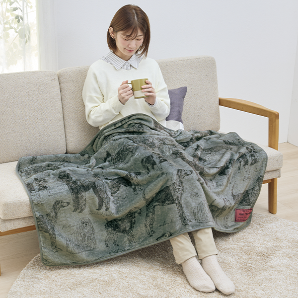 ＭＯＮＯブランケット ＤＯＧグレー Mサイズ：膝掛けよりも大きめ。