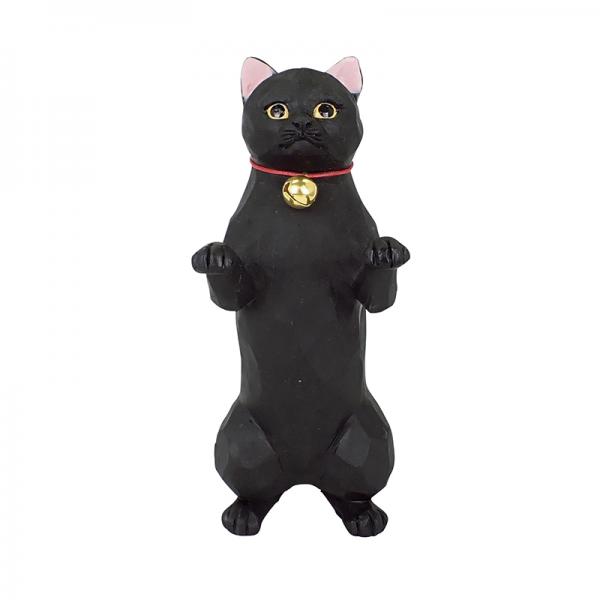 ＣＡＴグラス＆ペンスタンド クロネコ／鈴付きの首輪＆立ち上がった猫がかわいい