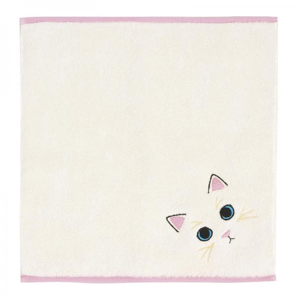 うちのニャンコ 毛並みハンカチ ハンカチ・白猫